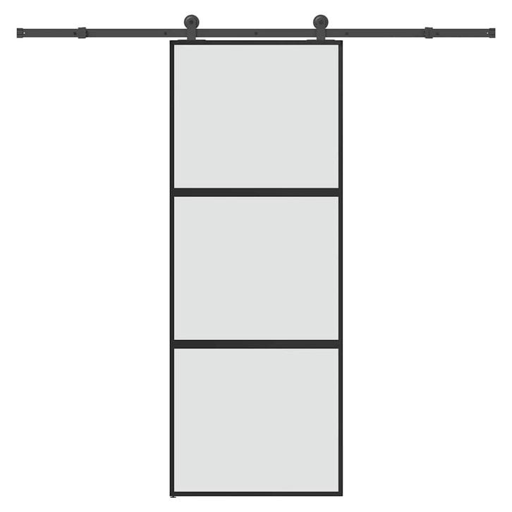 vidaXL Schuifdeur met beslag 76x205 cm gehard glas en, Doe-het-zelf en Verbouw, Deuren en Horren, Nieuw, Verzenden