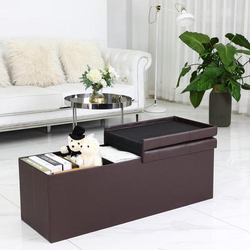Opvouwbare Zitbank met opbergruimte en deksel - 115cm - B..., Huis en Inrichting, Stoelen, Nieuw, Verzenden
