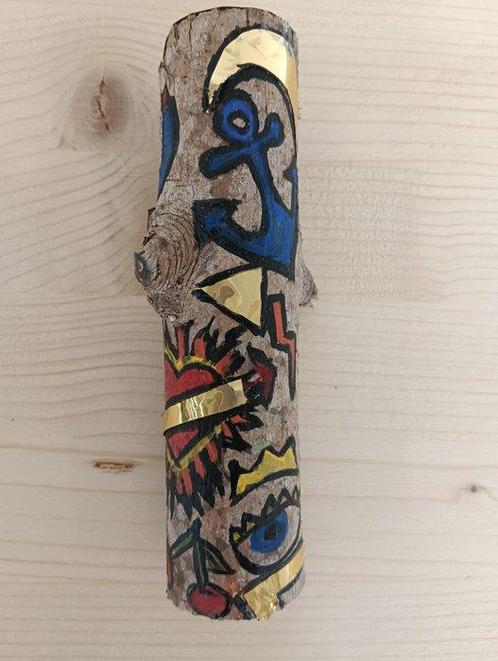 A new tatto on tree with latin details, Antiek en Kunst, Kunst | Schilderijen | Modern