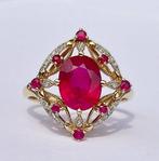 Cocktailring - 14 karaat Roségoud - 2.16ct. tw. Robijn -, Sieraden, Tassen en Uiterlijk, Antieke sieraden