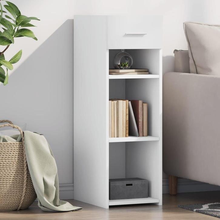 vidaXL Dressoir 30x42,5x93 cm bewerkt hout wit, Huis en Inrichting, Kasten | Dressoirs, 25 tot 50 cm, Nieuw, Minder dan 50 cm