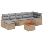 vidaXL Tuin Sofa Set 8 pcs Beige, lichtgrijs Groot, Verzenden, Nieuw, Rotan