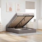 vidaXL Ottoman bed met matras 140x200cm stof taupe, Verzenden, 140 cm, 200 cm, Stof