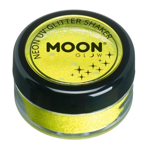 Moon Glow Neon UV Glitter Shakers Yellow 5g, Hobby en Vrije tijd, Feestartikelen, Nieuw, Verzenden