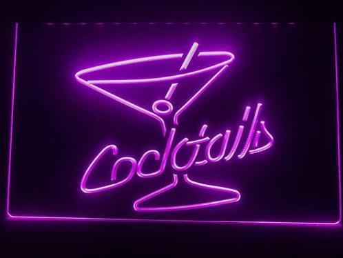 Cocktails neon bord lamp verlichting reclame lichtbak cockta, Huis en Inrichting, Lampen | Overige, Nieuw, Verzenden