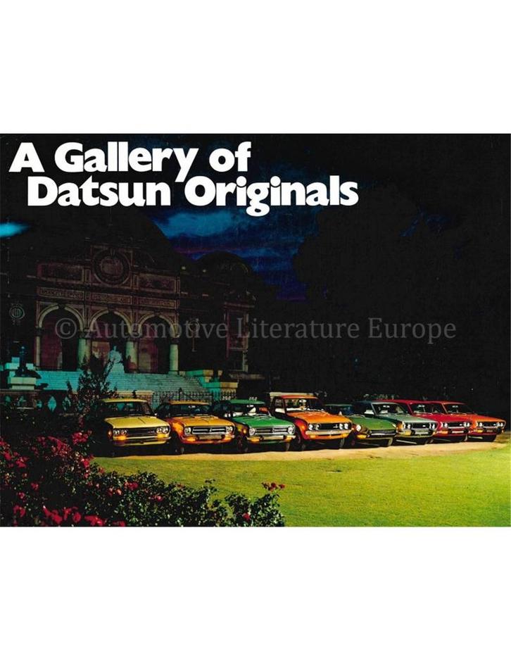 1972 DATSUN PROGRAMMA BROCHURE ENGELS, Boeken, Auto's | Folders en Tijdschriften, Nissan