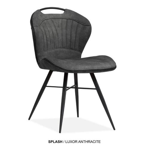 MX Sofa Eetkamerstoel Splash | Antraciet | Microvezel stof, Huis en Inrichting, Stoelen, Nieuw, Ophalen