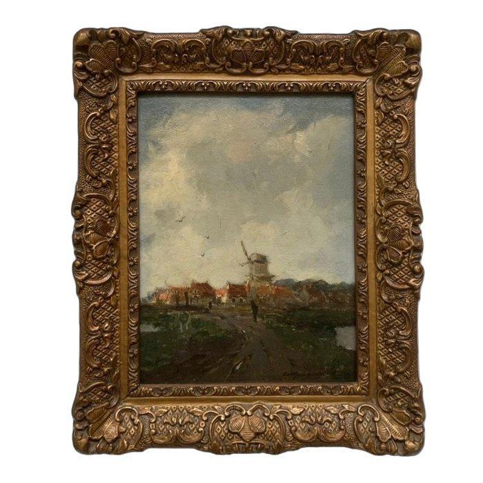 Cornelis Groeneveld (1882-1952) - Hollands landschap met, Antiek en Kunst, Kunst | Schilderijen | Klassiek