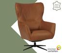 Leren draaifauteuil Leaf, Eigentijds, Klassiek, Modern, Romantisch, Vintage, Nieuw, Ophalen of Verzenden, 75 tot 100 cm