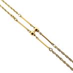 Gouden lange ketting met staafjes | 87 cm (staafjes ketting), Goud, Gebruikt, Ophalen of Verzenden, Overige kleuren
