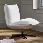 *WOONWINKEL* Draaibare Fauteuil Witte Stof Chenille, Verzenden, Nieuw, Stof