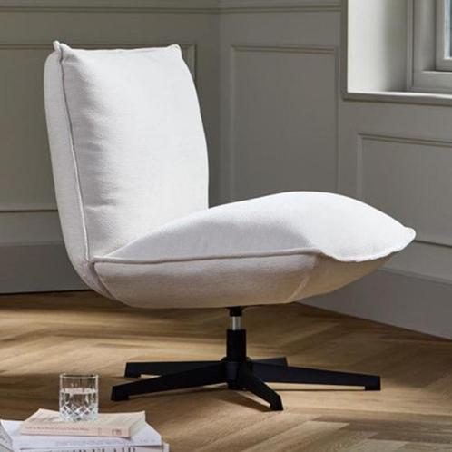 *WOONWINKEL* Draaibare Fauteuil Witte Stof Chenille, Huis en Inrichting, Fauteuils, Nieuw, Stof, Verzenden