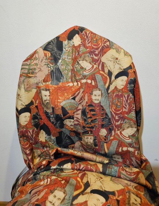 Zeldzaam textiel met de Sovrani del Mondo - Luxe Design -, Antiek en Kunst, Antiek | Kleden en Textiel