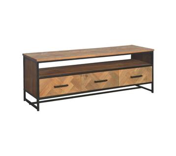 TV Meubel Accent – 150 cm | Teakhout &amp; Zwart Staal beschikbaar voor biedingen