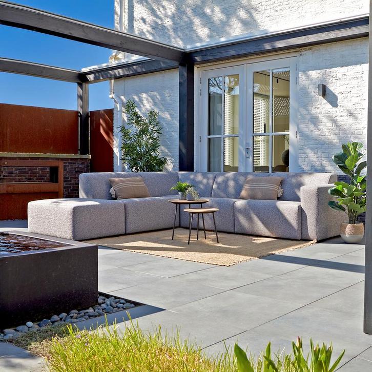 *WOONWINKEL* Grote Hoek Loungeset All-weather Met Hocker Lin, Tuin en Terras, Tuinsets en Loungesets, Nieuw, Verzenden