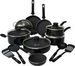 2dekans | COOCK 19-Delige Pannenset Inductie - Zwart -, Ophalen of Verzenden, Zo goed als nieuw