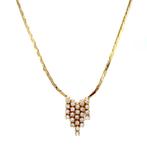 Gouden choker met diamant 42 cm 18 karaat, Verzenden, Zo goed als nieuw, Wit, Goud