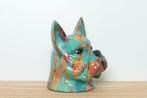 sculptuur, Fraaie - flower power design - Bulldog - 200 mm -, Antiek en Kunst