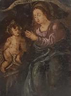 Scuola lombarda (XVII) - Madonna con Gesù Bambino, Antiek en Kunst