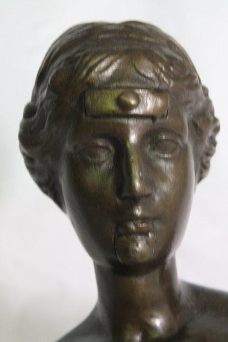 sculptuur, Vrouw met laadjes. - 38.5 cm - Brons -, Antiek en Kunst, Antiek | Keramiek en Aardewerk