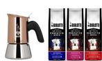 Bialetti Venus Copper 2 kops + koffiepakket 3x250gr, Afneembaar waterreservoir, Nieuw, Combi, 2 tot 4 kopjes