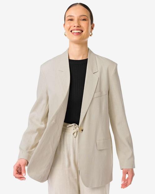 HEMA Damesblazer Isla met linnen zand, Kleding | Dames, Overige Dameskleding, Nieuw, Verzenden