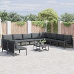 vidaXL Tuin Sofa Set 10 pcs Antraciet Staal, Tuin en Terras, Tuinsets en Loungesets, Verzenden, Nieuw