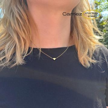 Mini hart ketting in goud of zilver - stainless steel beschikbaar voor biedingen