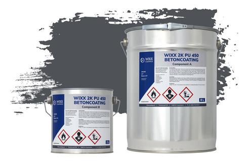 Wixx 2K PU 450 Betoncoating RAL 7015 | Leigrijs 10L, Doe-het-zelf en Verbouw, Verf, Beits en Lak, Verf, Grijs, Nieuw, 5 tot 10 liter