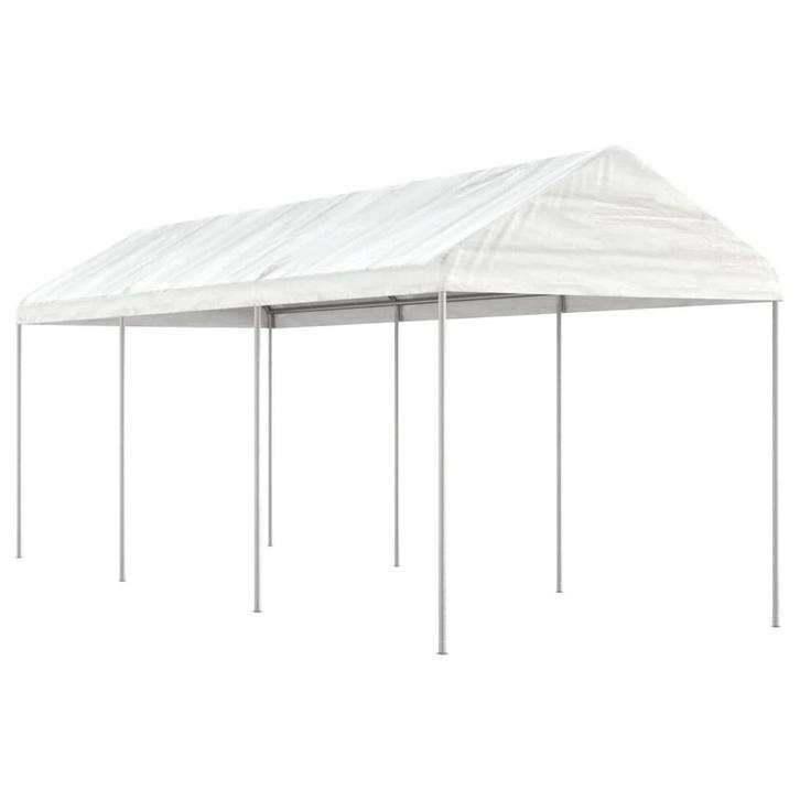 vidaXL Prieel met dak 6,69x2,28x2,69 m polyetheen wit, Tuin en Terras, Partytenten, Nieuw, Verzenden