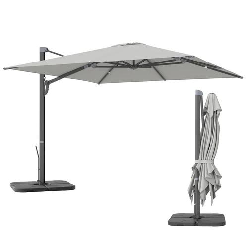 TRUUSK Alu Ampelschirm 3 X 3 M 360° Draaibaar Zonnescherm Me, Tuin en Terras, Parasols, Nieuw, Verzenden