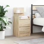 vidaXL Nachtkastjes met 2 lades 2 st 38x34x80 cm Sonoma, Verzenden, Nieuw, Hout