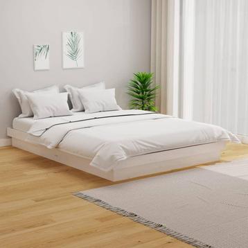 vidaXL Bedframe massief hout wit 150x200 cm