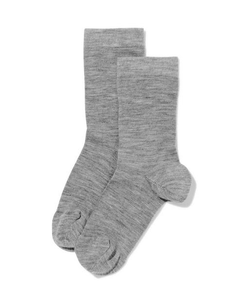 HEMA Damessokken wol - 2 paar grijsmelange, Kleding | Dames, Overige Dameskleding, Nieuw, Verzenden