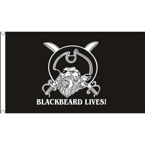 Zwarte piratenvlag Blackbeard - Vlaggen, Hobby en Vrije tijd, Feestartikelen, Ophalen of Verzenden