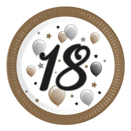 18 Jaar Borden Papier 23cm 8st, Hobby en Vrije tijd, Feestartikelen, Nieuw, Verzenden