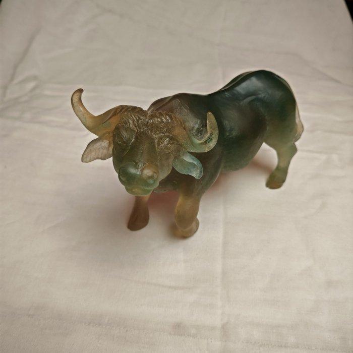 Daum - sculptuur, Buffalo - 14 cm - Pâte de verre - 1990, Antiek en Kunst, Antiek | Glas en Kristal