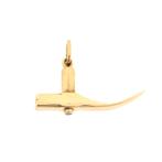 Gouden hanger stratenmakers hamer met zirconia, Ophalen of Verzenden, Gebruikt, Goud, Overige merken