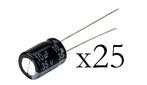 10uF 35V Condensator elektrolytisch - 25 stuks, Hobby en Vrije tijd, Elektronica-componenten, Verzenden, Nieuw