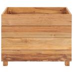 Plantenbak verhoogd 50x40x38 cm gerecycled teakhout en staal, Huis en Inrichting, Verzenden, Nieuw