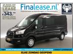 Ford Transit 350 2.0 TDCI L3H2 DC 7Pers Airco Trekh €343pm, Zwart, Nieuw, Ford, Lease