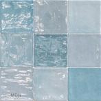 Handvorm tegels met schakering 10x10 Zellige azul-0,76m², Doe-het-zelf en Verbouw, Tegels, Verzenden, Nieuw