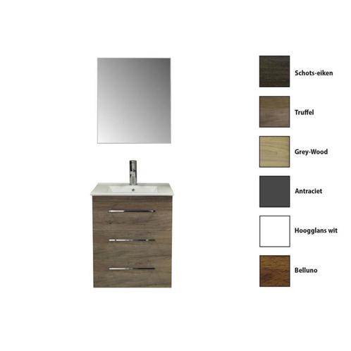 Badkamermeubelset Sanicare Q6 Drie Laden Chromen Greep 60 cm, Doe-het-zelf en Verbouw, Sanitair, Bad, Nieuw, Chroom, Ophalen of Verzenden