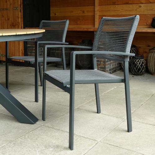 Vito Rope stapelstoel grijs, Huis en Inrichting, Stoelen, Grijs, Nieuw, Ophalen of Verzenden
