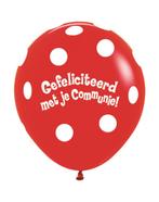 Ballonnen Communie Polka Dots Red 45cm 25st, Hobby en Vrije tijd, Feestartikelen, Verzenden, Nieuw