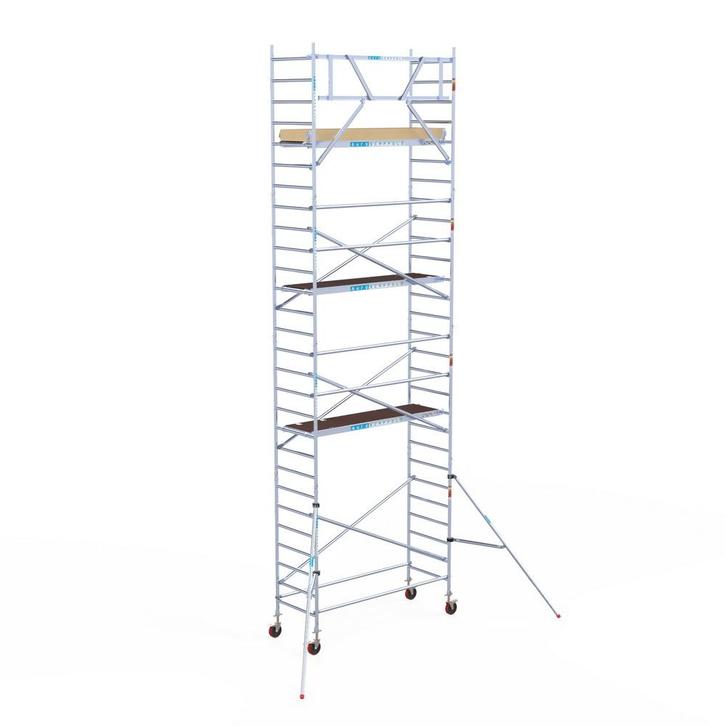 Rolsteiger Basic 90x250 9,2m werkhoogte tegen de gevel, Doe-het-zelf en Verbouw, Steigers, Rolsteiger of Kamersteiger, Nieuw, 5 meter of hoger