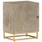 vidaXL Nachtkastje 40x30x50 cm massief mangohout en ijzer, Huis en Inrichting, Kasten | Overige, Verzenden, Nieuw