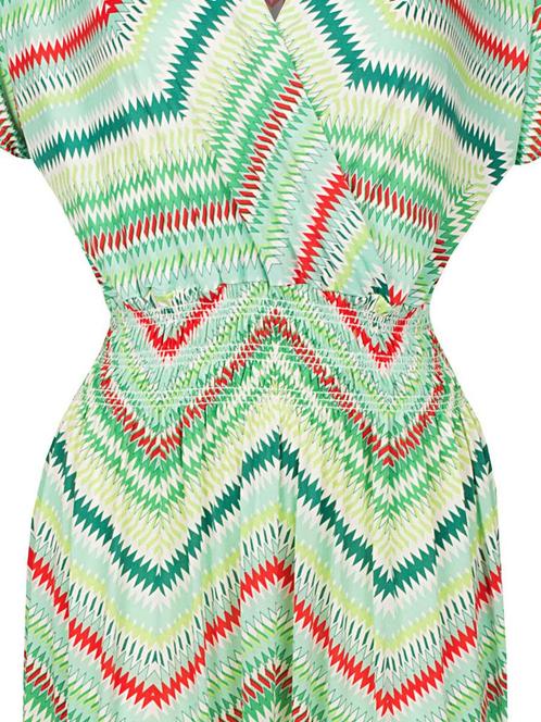 Maxi Jurk Zigzag Groen, Kleding | Dames, Jurken, Verzenden