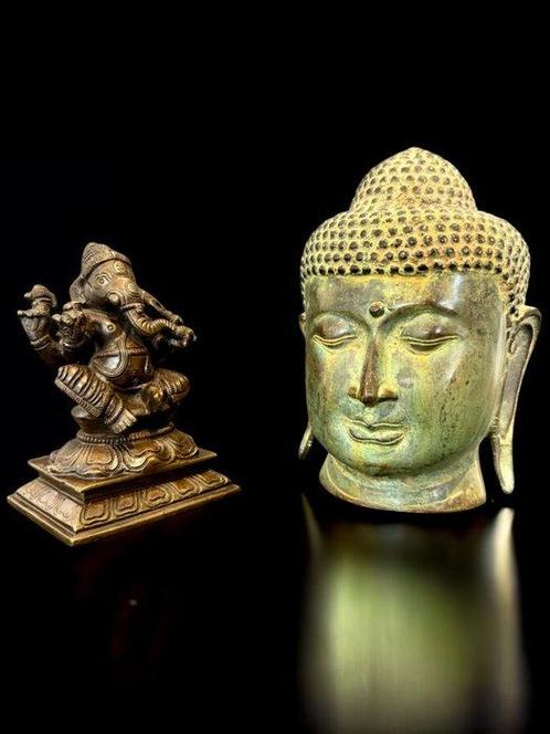 Bronzen Ganesha & Siddhartha Gautama - Brons - India -, Antiek en Kunst, Kunst | Niet-Westerse kunst