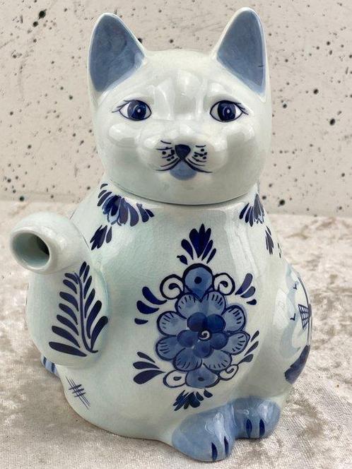 Delft, Plateelbakkerij - Theepot - Porselein - Theepot Poes, Antiek en Kunst, Antiek | Meubels | Tafels